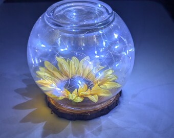 Sunflower Globe Decor w/lights